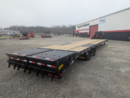 New 2026 Big Tex Trailers 35+5 25GN Heavy Duty Tandem Dual Wheel Gooseneck w/ Mega Ramps 25900 GVWR Flatbed Trailer