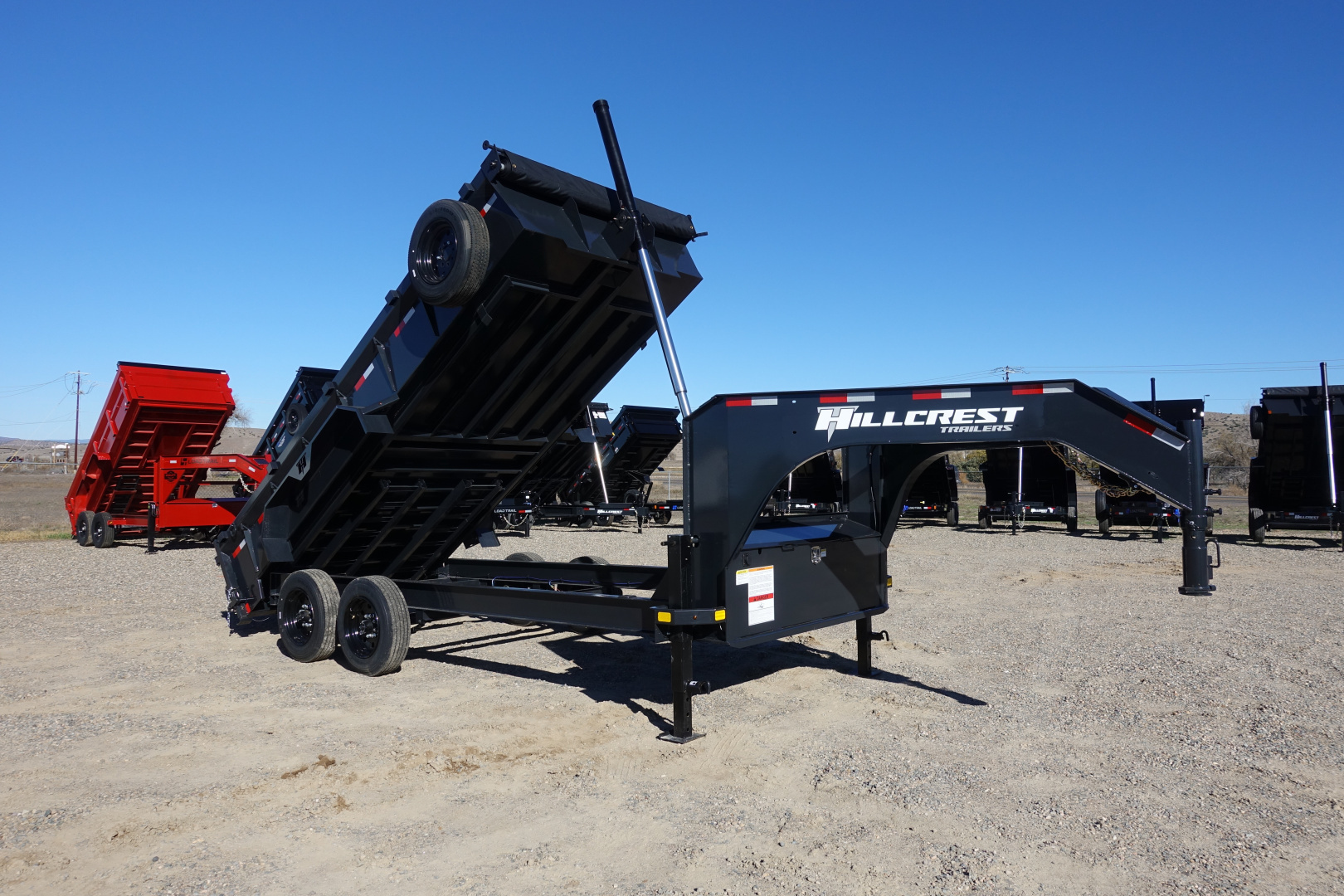 New 2026 Hillcrest Trailers 7'x16'x2' 17,500k GVWR Gooseneck Dump Trailer