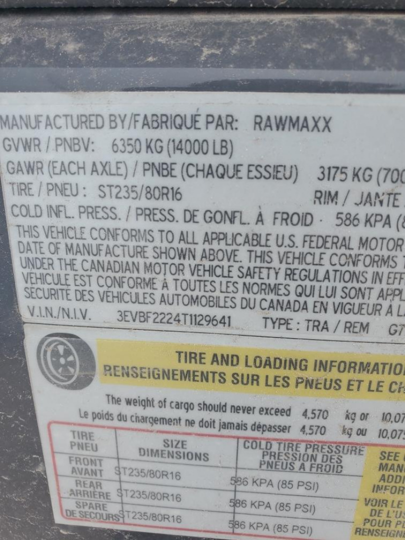 New 2026 RawMaxx G7X22BP14K Tilt Trailer