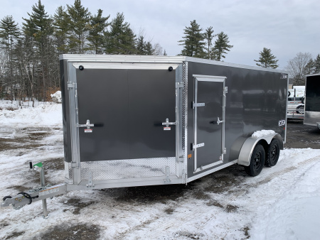 New 2026 High Country 7x14 + 5ft V nose - Snowmobile Trailer/ Two Place / Drive In-Out / All Aluminum - 7000gvw
