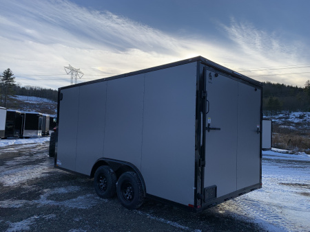 New 2026 SPARTAN 8.5X16 + 2ft V nose/ 7' Int Height/ 16" OC Construction / BLACKOUT/ Ext Tongue/ Polycore - 7000GVW