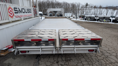 New 2026 EBY 20+4 TRADESMAN GOOSENECK ALUMINUM DECKOVER Trailer w/ 50/50 Fold Flat Ramps