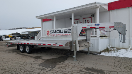 New 2026 EBY 20+4 TRADESMAN GOOSENECK ALUMINUM DECKOVER Trailer w/ 50/50 Fold Flat Ramps