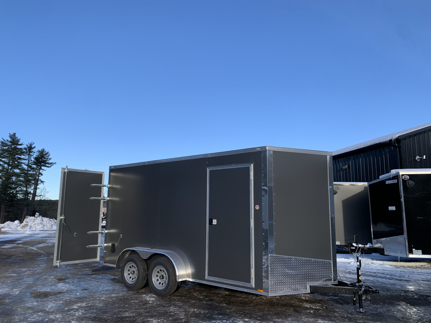 New 2026 Spartan 7X14 +2ft V-nose/7' interior height /Polycore Exterior / Barn Door - 7000GVW