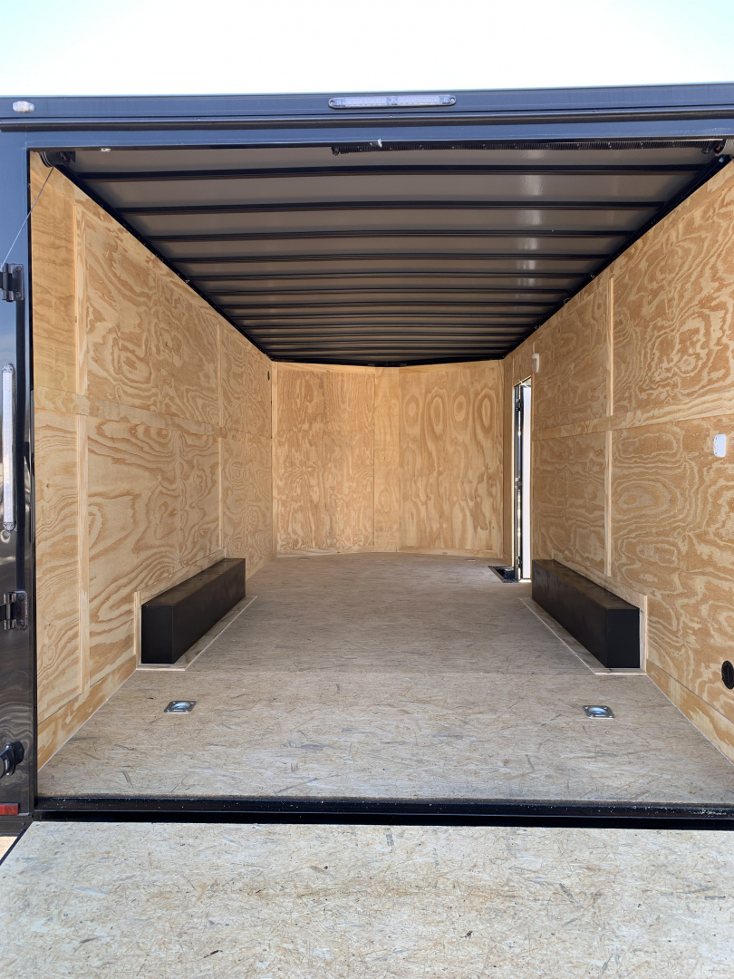 New 2026 SPARTAN 8.5X18 + 2ft V nose/ 7' Int Height/ 16" OC Construction / BLACKOUT/ Ext Tongue/ Polycore - 7000GVW