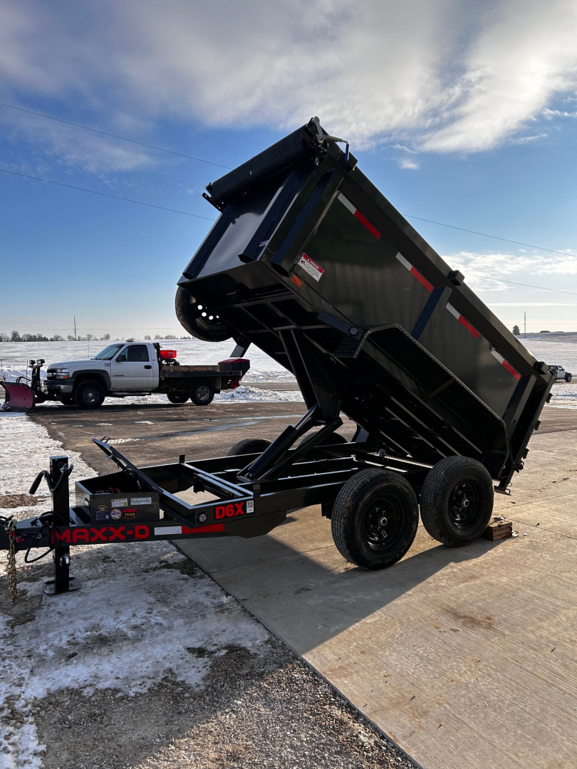 New 2026 MAXXD D6X 60x10 9.9k gvwr 3' SIDES, TARP, SPARE, WIRELESS Dump Trailer