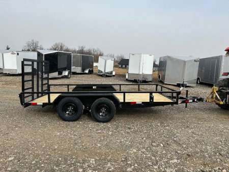 New 2026 H&H Trailers 82"X14' Rail Side LADDER STYLE GATE 7k gvwr Utility Trailer