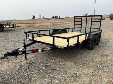 New 2026 H&H Trailers 82"X14' Rail Side LADDER STYLE GATE 7k gvwr Utility Trailer