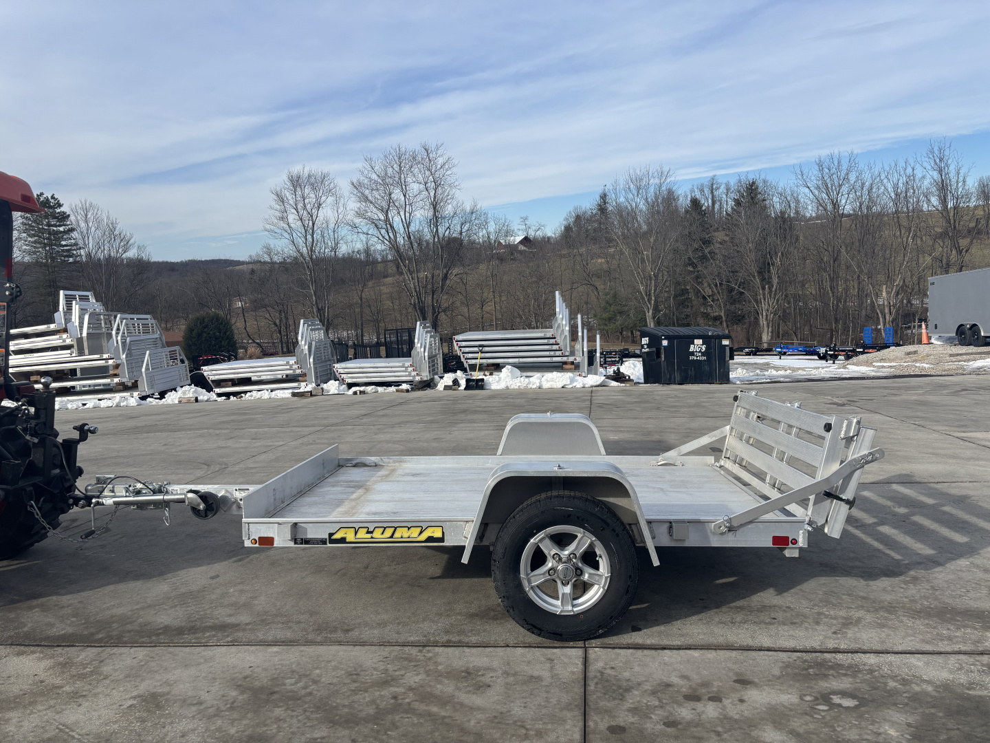 Used 2024 Used Aluma Trailers 638BT Aluminum Utility Trailer w/ Bi Fold Ramp - 2000# GVWR