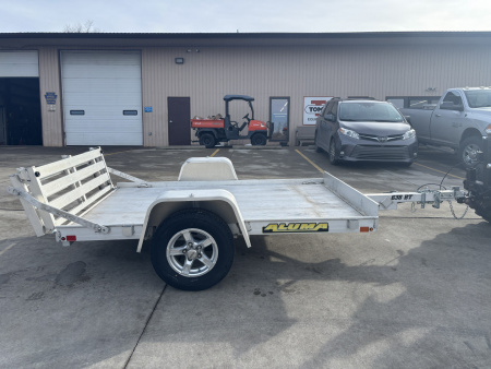 Used 2024 Used Aluma Trailers 638BT Aluminum Utility Trailer w/ Bi Fold Ramp - 2000# GVWR