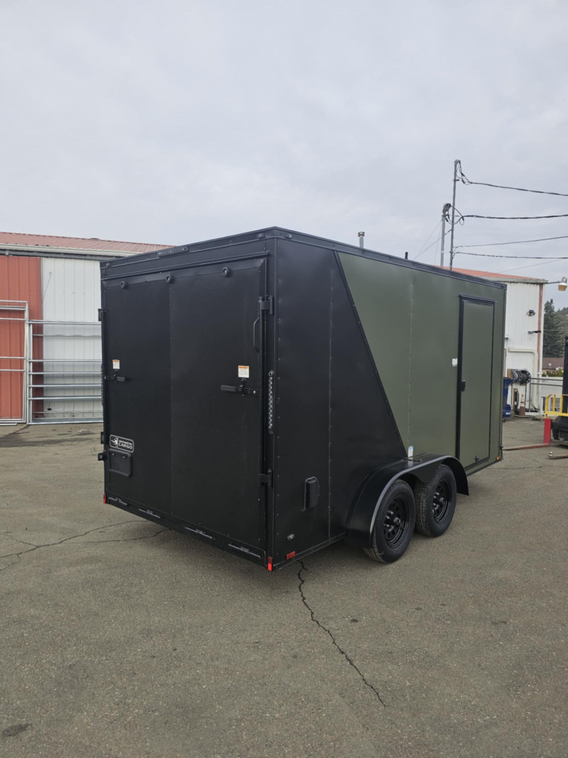 New ENCLOSED CARGO 2026 CONTINENTAL VHW714TA2 7x14 7000 GVWR BLACK PACKAGE LOADED TRAILER RAMP