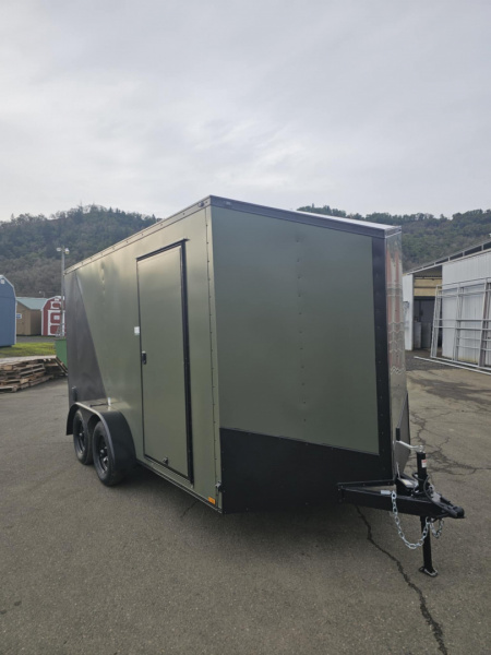 New ENCLOSED CARGO 2026 CONTINENTAL VHW714TA2 7x14 7000 GVWR BLACK PACKAGE LOADED TRAILER RAMP