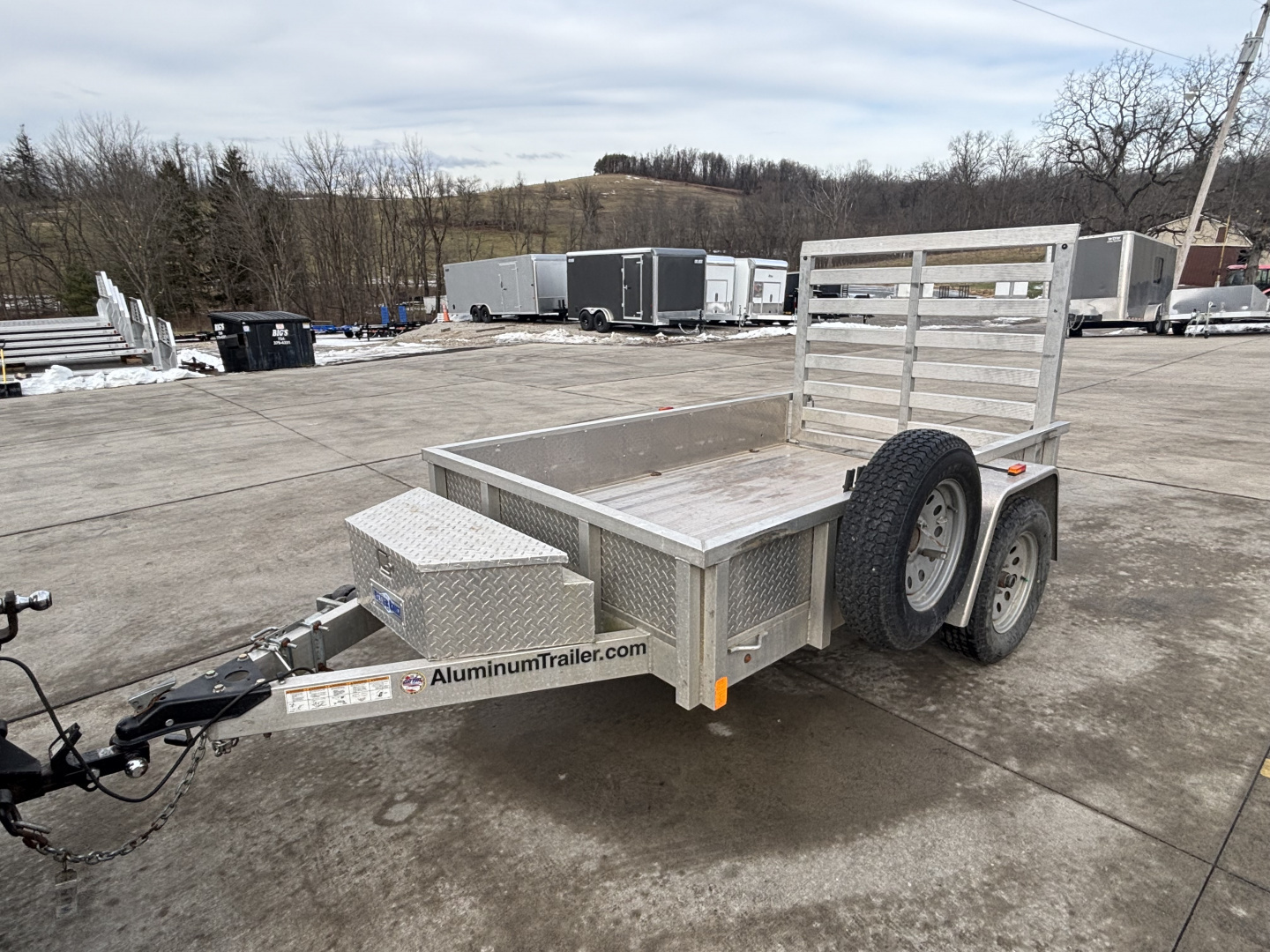 Used 2019 Alumatech Trailers 5x8 Aluminum Utility Trailer W/ Tool Box - Ramp - 2990# GVWR