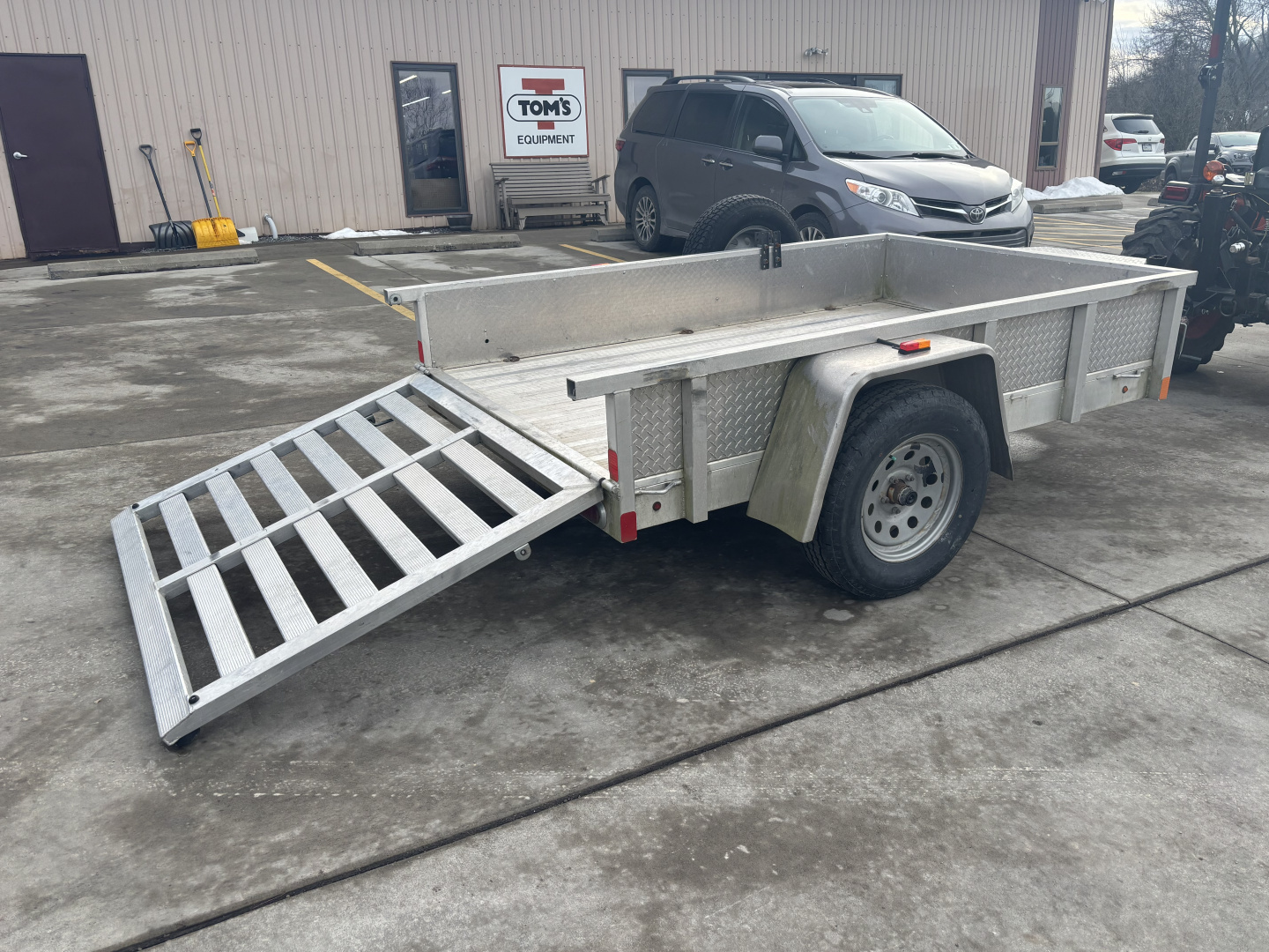 Used 2019 Alumatech Trailers 5x8 Aluminum Utility Trailer W/ Tool Box - Ramp - 2990# GVWR