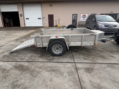 Used 2019 Alumatech Trailers 5x8 Aluminum Utility Trailer W/ Tool Box - Ramp - 2990# GVWR