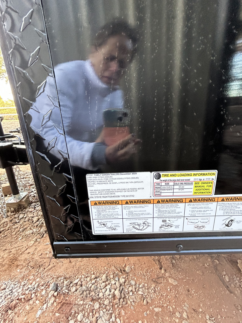 New 2026 Family Trailer 6x12 Tandem Axles Cargo / Enclosed Trailer-Screwless Exterior-Blackout Pkg-Rear Spoiler