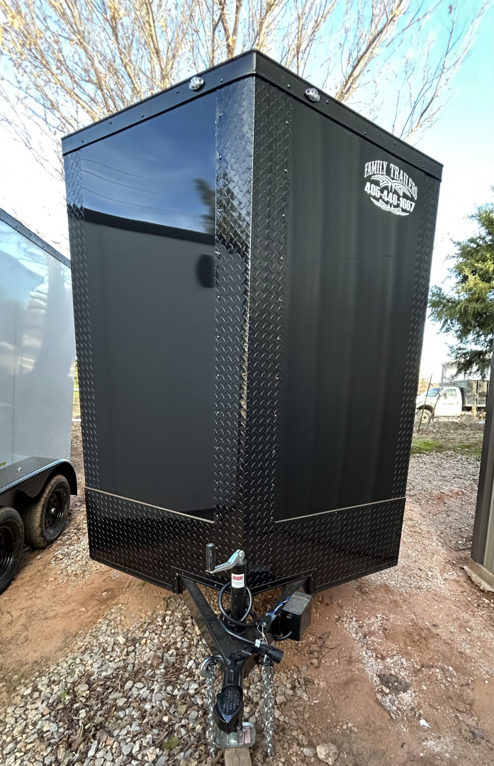 New 2026 Family Trailer 6x12 Tandem Axles Cargo / Enclosed Trailer-Screwless Exterior-Blackout Pkg-Rear Spoiler