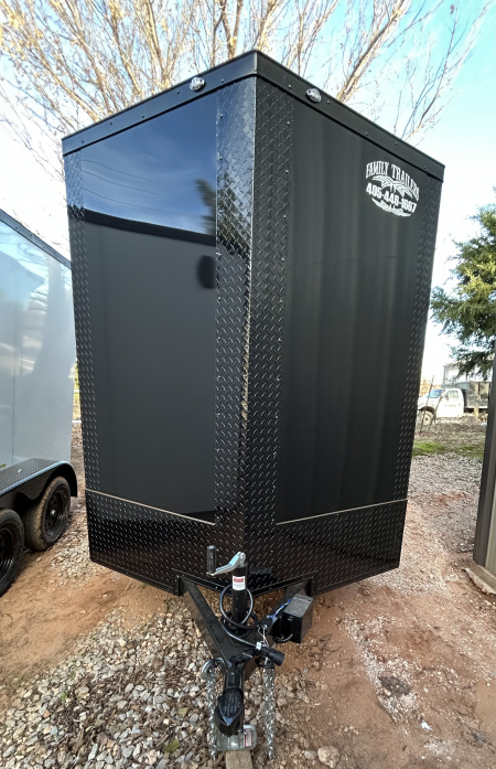 New 2026 Family Trailer 6x12 Tandem Axles Cargo / Enclosed Trailer-Screwless Exterior-Blackout Pkg-Rear Spoiler