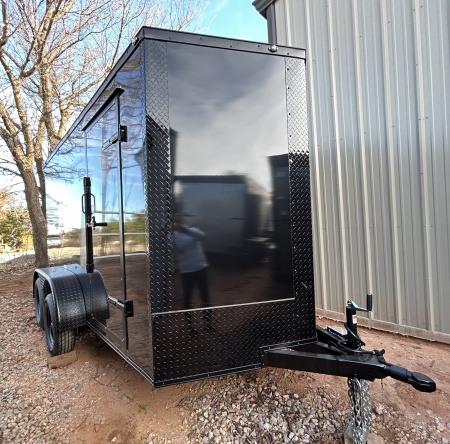 New 2026 Family Trailer 6x12 Tandem Axles Cargo / Enclosed Trailer-Screwless Exterior-Blackout Pkg-Rear Spoiler