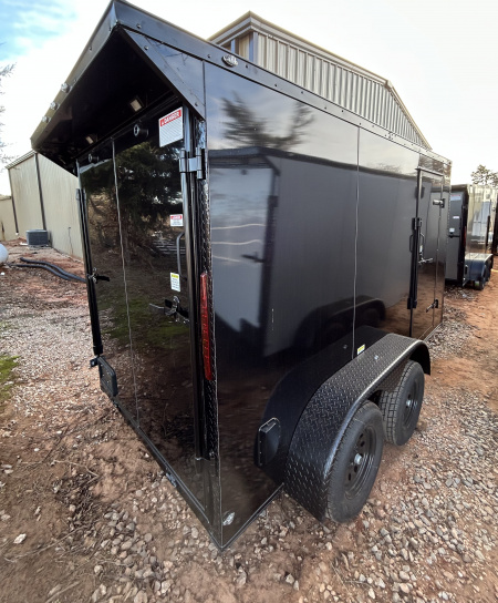 New 2026 Family Trailer 6x12 Tandem Axles Cargo / Enclosed Trailer-Screwless Exterior-Blackout Pkg-Rear Spoiler