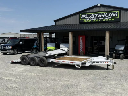 New 2026 RawMaxx G3X 102X26 EQUIPMENT W/RHINO LINED FENDERS 21K GVWR GRAVITY Tilt Trailer