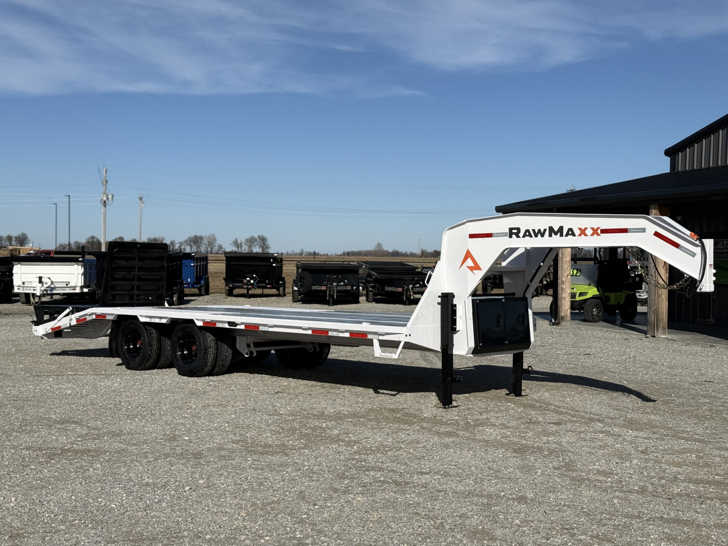 New 2026 RawMaxx FDX 102X25 12K HYD. DISC BRAKE/ MAXX RAMPS/ 14PLY TIRES 24K GVWR GOOSENECK Flatbed Trailer
