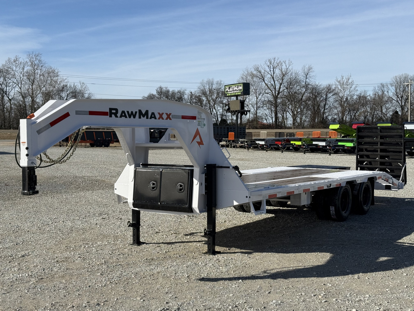 New 2026 RawMaxx FDX 102X25 12K HYD. DISC BRAKE/ MAXX RAMPS/ 14PLY TIRES 24K GVWR GOOSENECK Flatbed Trailer