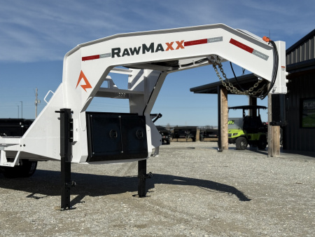New 2026 RawMaxx FDX 102X25 12K HYD. DISC BRAKE/ MAXX RAMPS/ 14PLY TIRES 24K GVWR GOOSENECK Flatbed Trailer