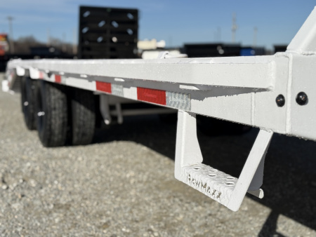 New 2026 RawMaxx FDX 102X25 12K HYD. DISC BRAKE/ MAXX RAMPS/ 14PLY TIRES 24K GVWR GOOSENECK Flatbed Trailer