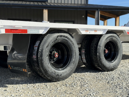 New 2026 RawMaxx FDX 102X25 12K HYD. DISC BRAKE/ MAXX RAMPS/ 14PLY TIRES 24K GVWR GOOSENECK Flatbed Trailer