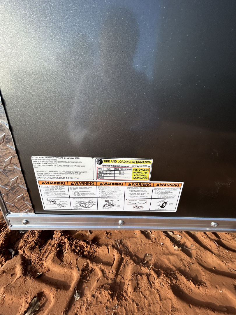 New 2026 Family Trailer 6x12 Tandem Axles Cargo / Enclosed Trailer-Screwless Exterior- BASIC PKG