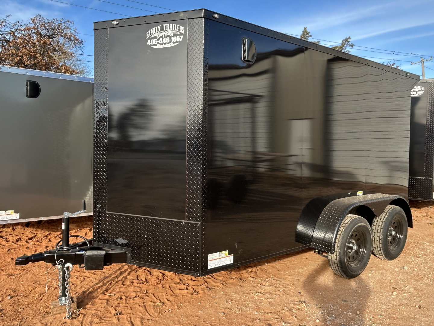 New 2026 Family Trailer 6x12 Tandem Axles Cargo / Enclosed Trailer-Screwless Exterior-Blackout Pkg-Rear Spoiler