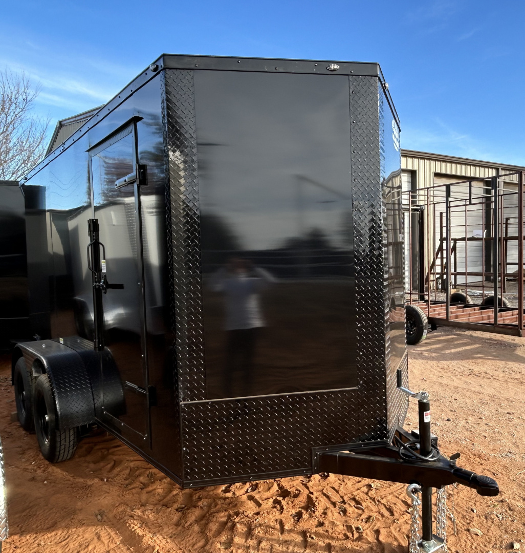 New 2026 Family Trailer 6x12 Tandem Axles Cargo / Enclosed Trailer-Screwless Exterior-Blackout Pkg-Rear Spoiler