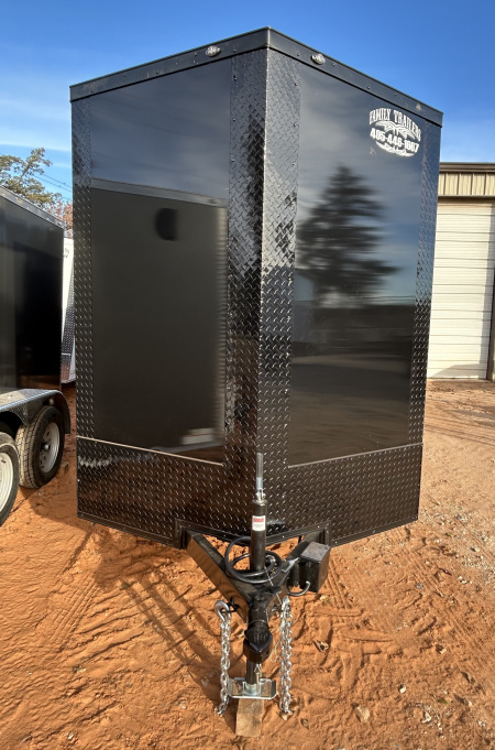 New 2026 Family Trailer 6x12 Tandem Axles Cargo / Enclosed Trailer-Screwless Exterior-Blackout Pkg-Rear Spoiler