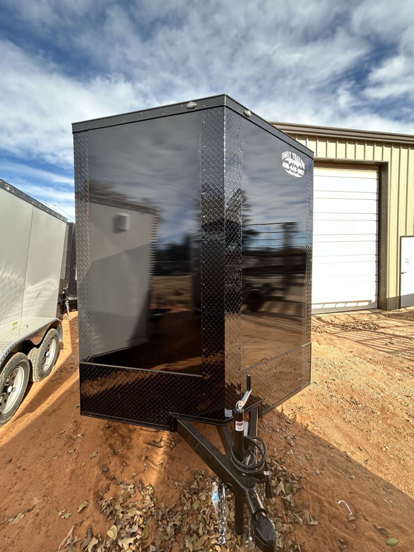 New 2026 Family Trailer 7x14 Tandem Axles Cargo / Enclosed Trailer-Screwless Exterior-Blackout Pkg-Rear Spoiler
