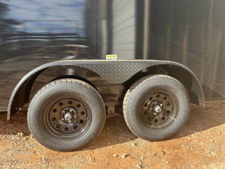 New 2026 Family Trailer 7x14 Tandem Axles Cargo / Enclosed Trailer-Screwless Exterior-Blackout Pkg-Rear Spoiler