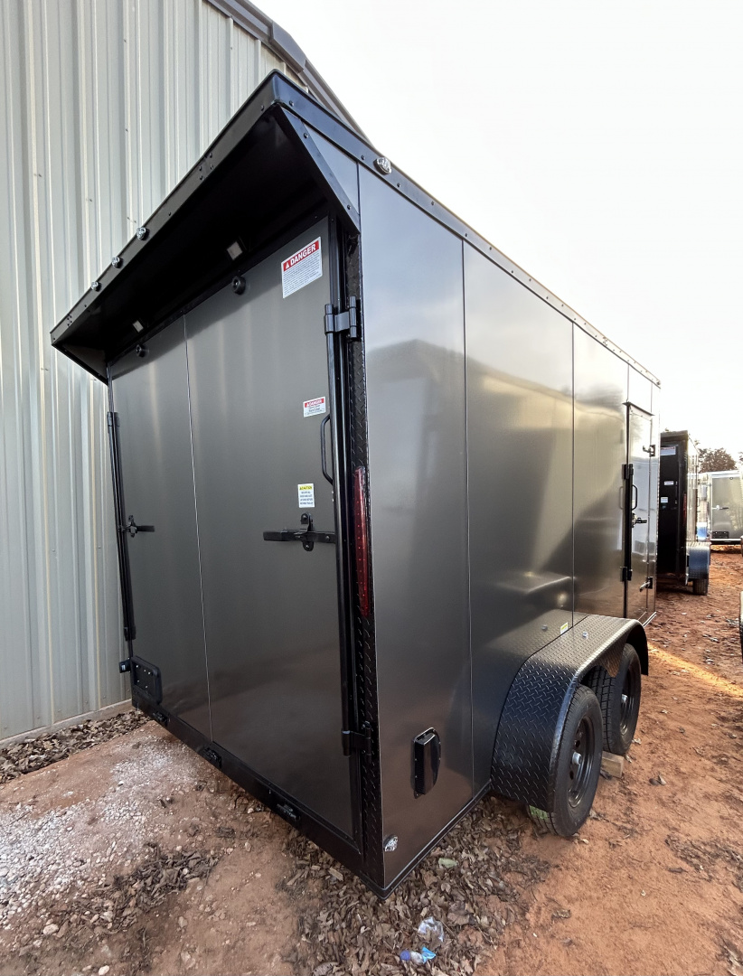 New 2026 Family Trailer 7x14 Tandem Axles Cargo / Enclosed Trailer- Screwless Exterior-Blackout Pkg- Rear Spoiler
