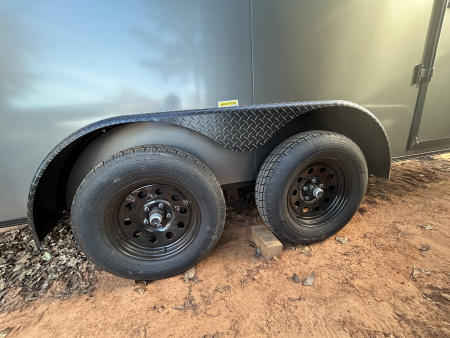 New 2026 Family Trailer 7x14 Tandem Axles Cargo / Enclosed Trailer- Screwless Exterior-Blackout Pkg- Rear Spoiler