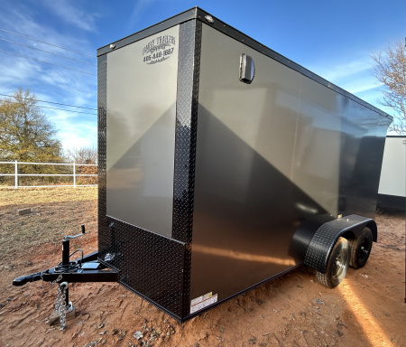 New 2026 Family Trailer 7x14 Tandem Axles Cargo / Enclosed Trailer-Screwless Exterior-Blackout Pkg- Rear Spoiler