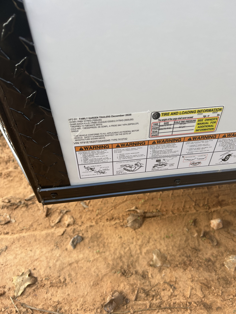 New 2026 Family Trailer 7x12 Tandem Axles Cargo / Enclosed Trailer-Screwless-Blackout Pkg-Rear Spoiler