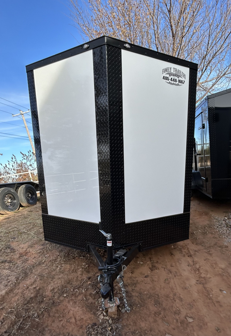 New 2026 Family Trailer 7x12 Tandem Axles Cargo / Enclosed Trailer-Screwless-Blackout Pkg-Rear Spoiler