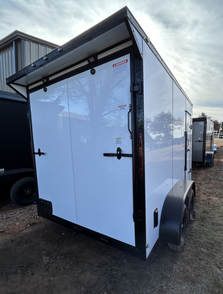 New 2026 Family Trailer 7x12 Tandem Axles Cargo / Enclosed Trailer-Screwless-Blackout Pkg-Rear Spoiler