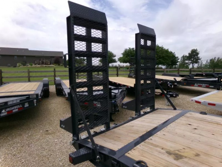 New 2026 Iron Bull 83 x 20 (18 +2 ) EWB Equipment, 16K GVWR, 2' Dovetail and Stand Up Ramps