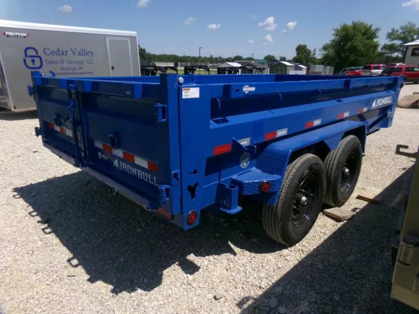 New 2026 Iron Bull 83 x 14 DWB Dump Trailer, 14,999 lb. GVWR-Brilliant Blue Dump Trailer