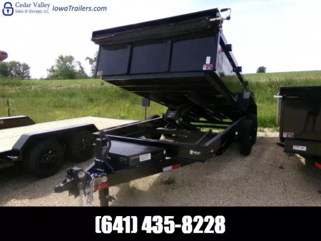New 2025 H and H Trailer 83 x 14 Industrial Dump with 14K GVWR, Scissors Lift, Tarp Kit-Black Dump Trailer