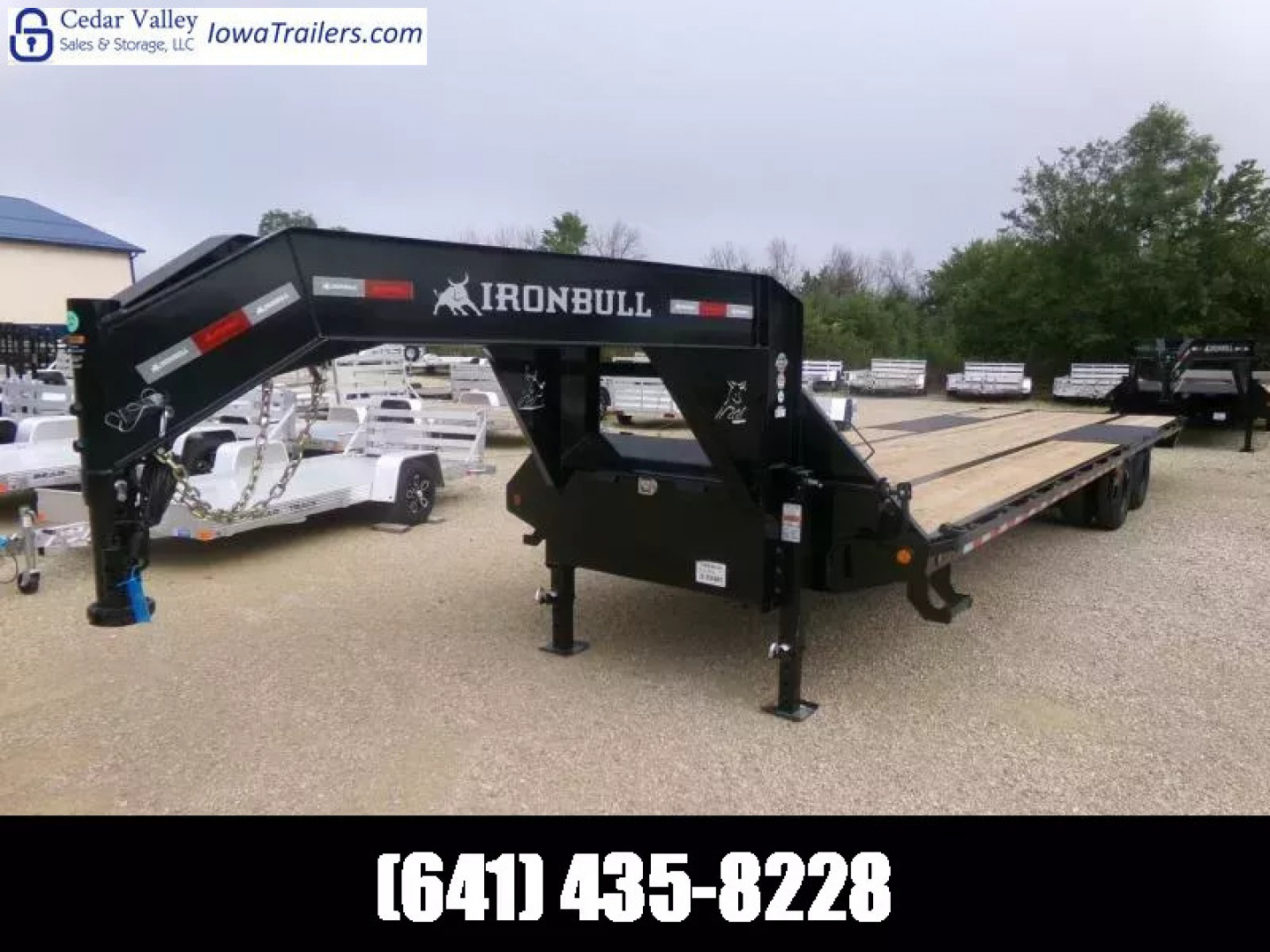 New 2026 Iron Bull 102 x 32 FLG Gooseneck Deckover, 8ft. Slide In Ramps, 23,900 lb. GVWR and Spare Tire