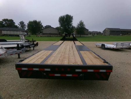New 2026 Iron Bull 102 x 32 FLG Gooseneck Deckover, 8ft. Slide In Ramps, 23,900 lb. GVWR and Spare Tire