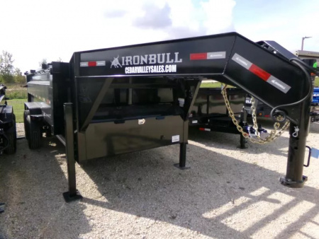 New 2026 Iron Bull 83 x 16 DHG-Gooseneck Dump Trailer, 22K GVWR with 3' Sides, Hydraulic Jacks, 4 Button Wireless Remote Dump Trailer