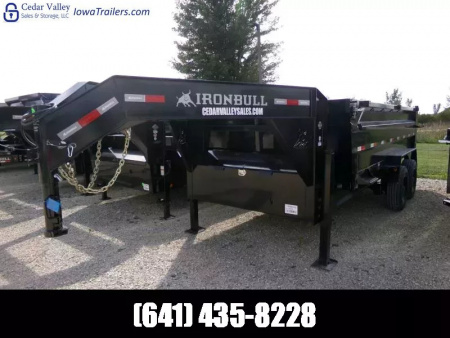 New 2026 Iron Bull 83 x 16 DHG-Gooseneck Dump Trailer, 22K GVWR with 3' Sides, Hydraulic Jacks, 4 Button Wireless Remote Dump Trailer