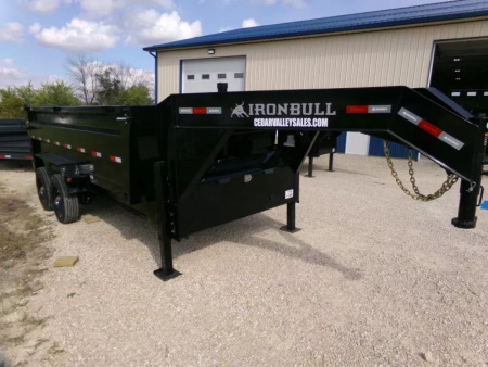 New 2026 Iron Bull 83 x 16 DHG-Gooseneck Dump Trailer with 22K GVWR , Hydraulic Jacks, Wireless Remote and 3' Sides